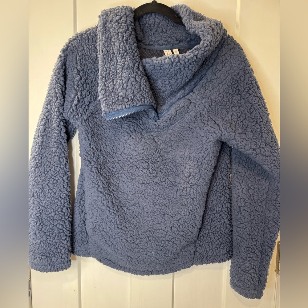 Zella Blue Celestial Fur sweater XS H5